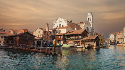 Squero di San Trovaso (small shipyard), former gondola repair in Venice, Italy