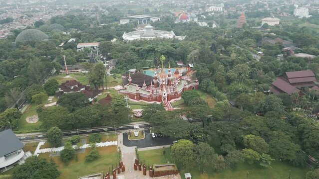 The Indonesian ChildJakarta, Indonesia - December 25, 2022: The Indonesian Children's Palace at TMII is a palace-shaped building similar to the fairy tale Cinderella.ren's Palace