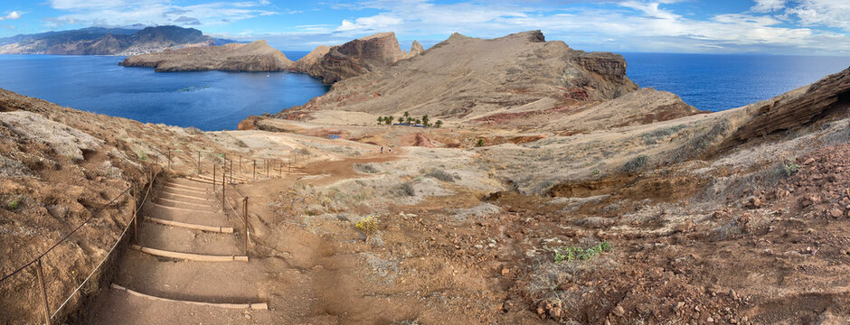Panoramic view at Ponta de S&atilde;o Louren&ccedil;o, east Madeira coast. Atlantic ocean. Favorite touristic destination.
