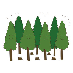 林業　森のイラスト