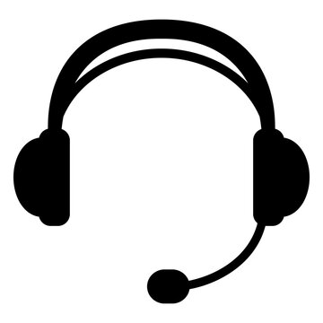 Servicio de atenci&oacute;n telef&oacute;nica. Icono aislado auriculares con microfono
