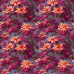 Fototapeta na wymiar Seamless flowers pattern. Endless colorful floral background. Digital illustration.