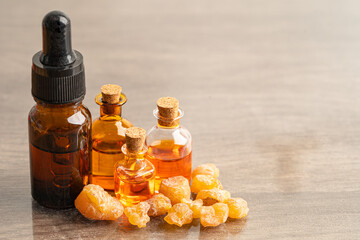 Frankincense or olibanum aromatic resin used in incense and perfumes.