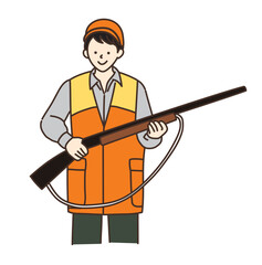 林業　狩猟　ハンター　男性