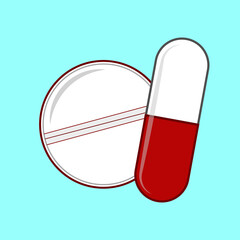 Icon pills on blue background