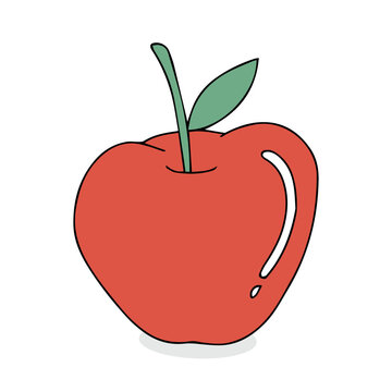 リンゴのイラストアイコン　ひらめきのイメージ
