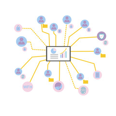 Document Management System (DMS) this show connection people sharing big data. vector illustration