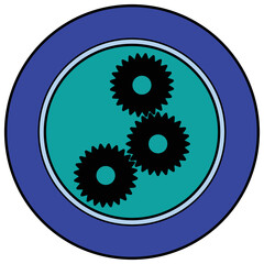 Three gears in a circle. Company logo. Industry business.