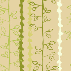 Vector Plant Seamless Grunge Brush Ornament.