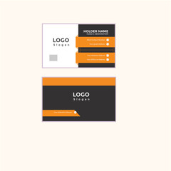 Double-sided creative business card template.Vector design  business card template.Grey and yellow corporate business card design. new professional business card template.