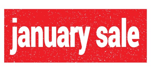 january sale text written on red stamp sign.