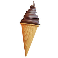 3D Ice cream chocolate