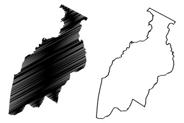 Eusebio municipality (Ceará state, Municipalities of Brazil, Federative Republic of Brazil) map vector illustration, scribble sketch Eusébio map