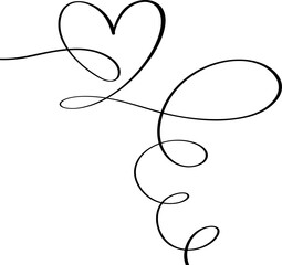Vector curly heart love sign forever. Infinity romantic symbol linked, join, passion and wedding. Template for card, poster. Design flat element of valentine day illustration