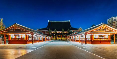 浅草寺　夜景　ワイド