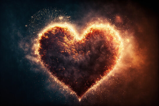 Fireworks Heart Shape
