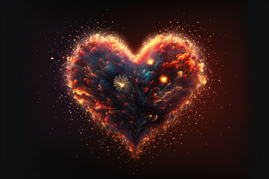 Fireworks Heart Shape