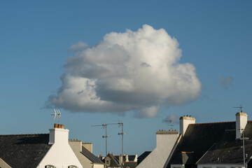 One big Cloud over a village