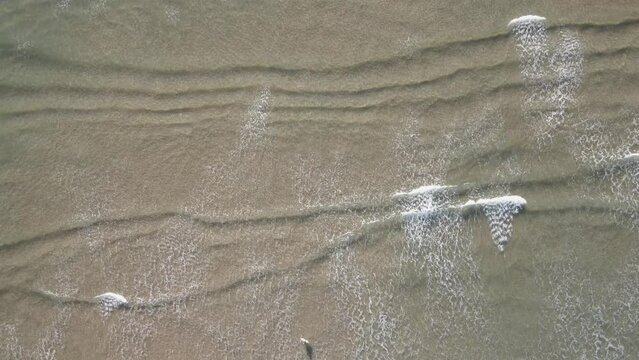 Aerial View of  a beach from Atlantic ocean with waves