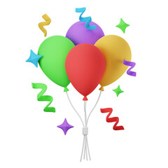 party balloons 3d illustration