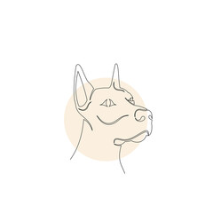 Minimalist dog line art logo