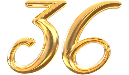 Number Gold 36