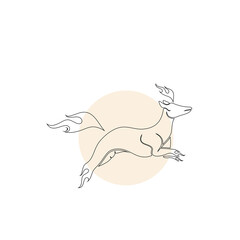Minimalist fire deer line art logo