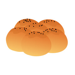 Bakery products, delicious looking bread illustration