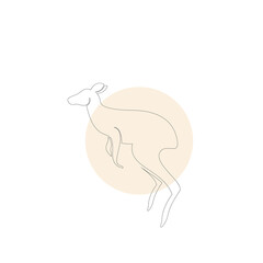 Minimalist kangaroo line art logo