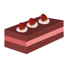 Strawberry pie, strawberry cheesecake drawing illustration