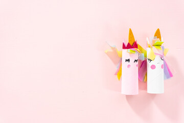Toilet paper roll crafts unicorn © arinahabich