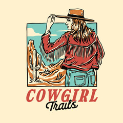 Cowgirl Trails Illustration