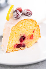 Lemon cranberry bundt cake