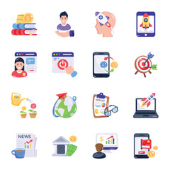 Finance and Business Planning  Flat Icons 

