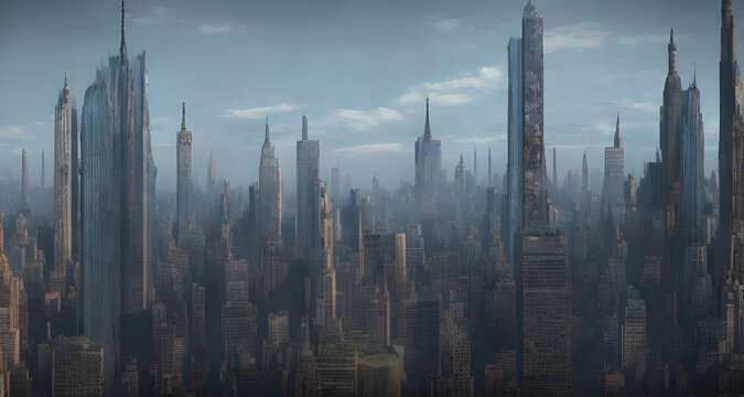 AI Digital Illustration Post Apocalyptic Metropolis © Oblivion VC