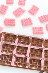 Mini pink chocolates