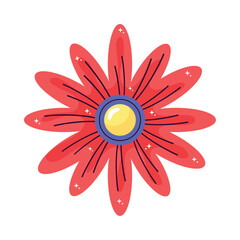 red flower pop art style
