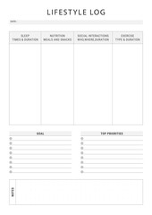 Lifestyle Log planner