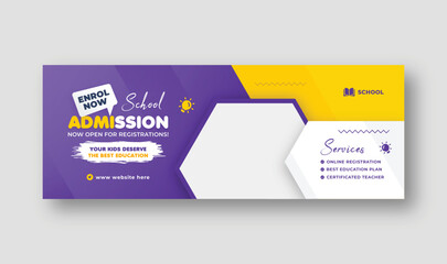 Back to school social media post, web banner, and Facebook cover template 