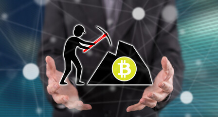 Concept of bitcoin mining