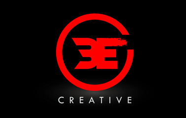 Obraz premium Red BE Brush Letter Logo Design. Creative Brushed Letters Icon Logo.