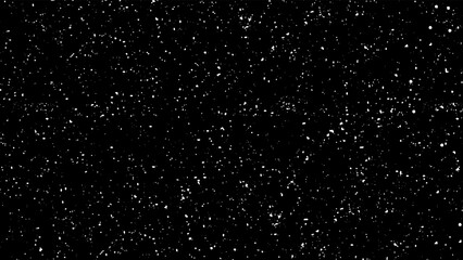 Falling down in slow motion real snowflakes from top to bottom calm snow, shot on black background, matte, wide angle, ed animation, isolated, perfect for digital composition