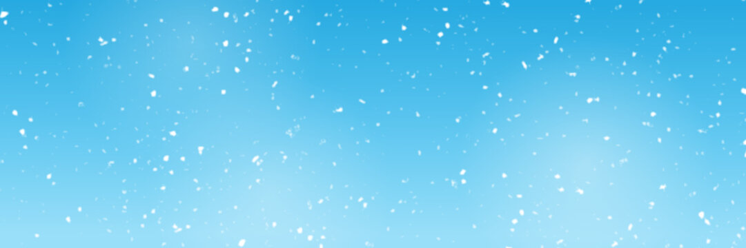 Snowfall texture of snowflakes on blurry background design weather winter sky. blue snowfall bokeh background, the snowfall in the evening