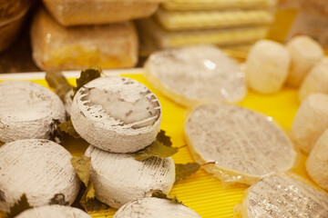 Different types of cheese for the festive New Year's table
