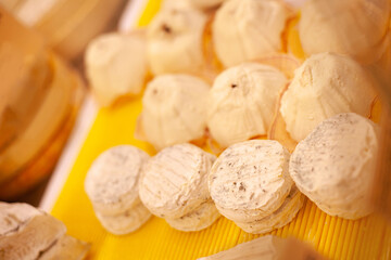 Different types of cheese for the festive New Year's table