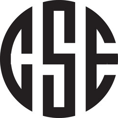 Obraz premium Letters c, s and e logo design. CSE logotype.
