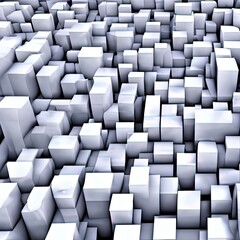 Fototapeta premium Many white 3d cubes - generative ai
