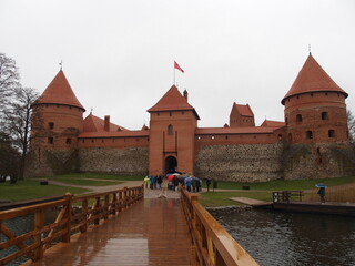 The moated castle of Trakai in Lithuania