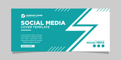 Social digital media cover photo with super clean minimal abstract design