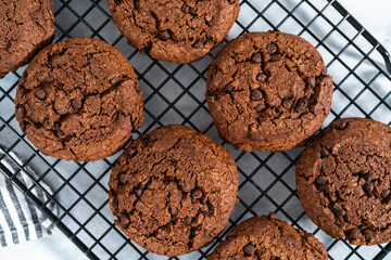 Double chocolate chip cookies